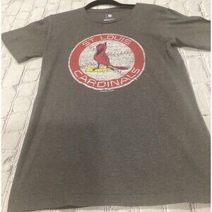MLB T-Shirt Men's Size S Color Gray St. Louis Cardinals Graphic Ring Spun Soft
